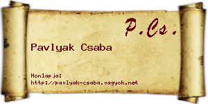 Pavlyak Csaba névjegykártya